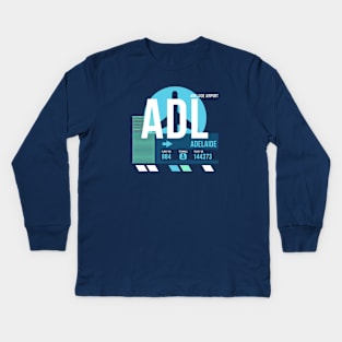 Adelaide (ADL) Airport // Sunset Baggage Tag Kids Long Sleeve T-Shirt